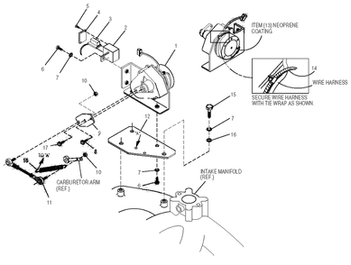 Stepper Motor Diagram and Parts List for 0051050 (0505V01172 - 3105V03296)(2005) Generac Generator