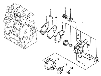 Water Pump Diagram and Parts List for 9025-0  Generac Generator