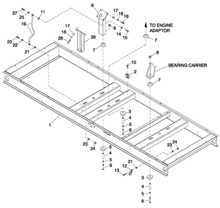 Mounting Base 6.8l 150kw Diagram and Parts List for QT15068ANANA (5003792)(2008) Generac Generator