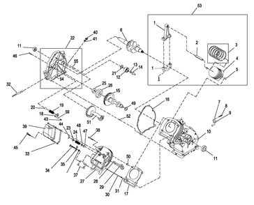 Xg410 Engine Trim Diagram and Parts List for 0058460 (6184256 - 6581681)(2011) Generac Generator