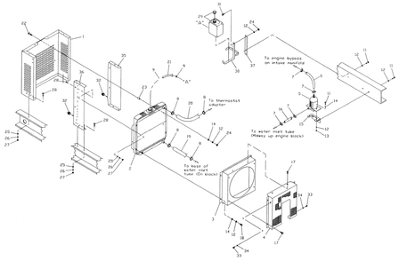 Radiator Diagram and Parts List for 0041260 (3167756 - 3214478)(2014) Generac Generator