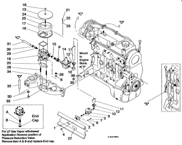 Natural Gas Carburetor Diagram and Parts List for 0991-EPS  Generac Generator