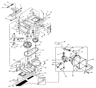 Base And Pulleys Diagram and Parts List for 9840-1  Generac Generator