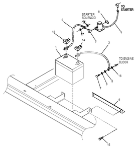 Battery Diagram and Parts List for 0049132 (3797302 - 3797704)(2003) Generac Generator