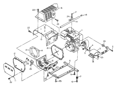 Engine Sheet Metal Dpg-3750 Diagram and Parts List for DPG3750 (8720-1)(8720-1) Generac Generator