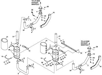Muffler 5.4l/6.8l Cpl Exh C5 Emissions Diagram and Parts List for QT13068ANSY (5466536)(2009) Generac Generator