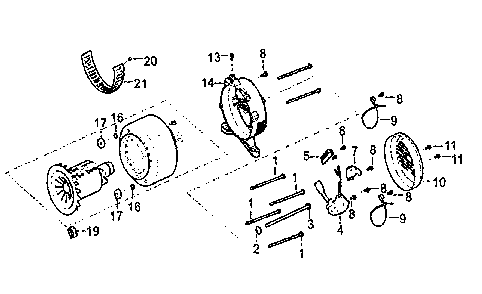 Part Location Diagram of 0J9162013 Generac Bolt; rotor