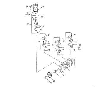 Crankshaft, Piston And Flywheel Diagram and Parts List for 9422-0  Generac Generator