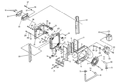 Radiator Diagram and Parts List for 9399-1  Generac Generator