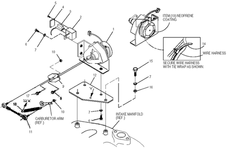Radiator Diagram and Parts List for 0047420 (3638011 - 3989689)(2004) Generac Generator