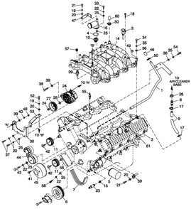 Engine Common Parts L/H Side 4.6l G3 Fwd Qt Diagram and Parts List for CT08046ANSN (3507V24654)(2007) Generac Generator