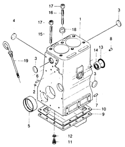 Engine Cylinder Block Diagram and Parts List for 1015-A  Generac Welder