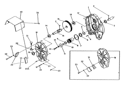 Gear Box Diagram and Parts List for 9566-3  Generac Generator