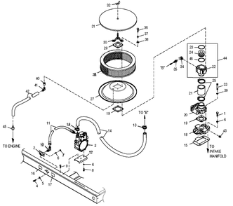 Fuel System Diagram and Parts List for 0051061 (1705V02787 - 3305V03379)(2005) Generac Generator