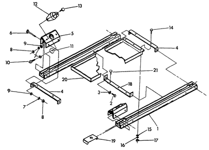 Rail Mounting Diagram and Parts List for 9679-0  Generac Generator