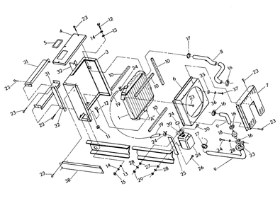 Radiator Diagram and Parts List for 9348-1  Generac Generator