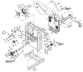 C2 Cooling System And Fan Drive Diagram and Parts List for 0053880 (484073)(2014) Generac Generator