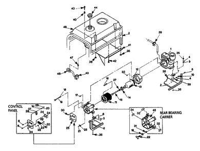 Tecumseh Engine Generator - Model 3zc12c Diagram and Parts List for 3ZC12B (9569-1)(9569-1) Generac Generator