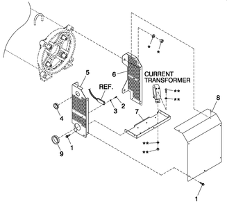 Exciter Shielding Cpl 5.4l 80kw And 6.8l 100, 130kw Diagram and Parts List for ST10068ANSN (5582877)(2009) Generac Generator