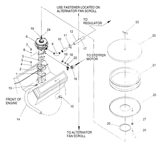Carburetor Diagram and Parts List for 4373-1  Generac Generator