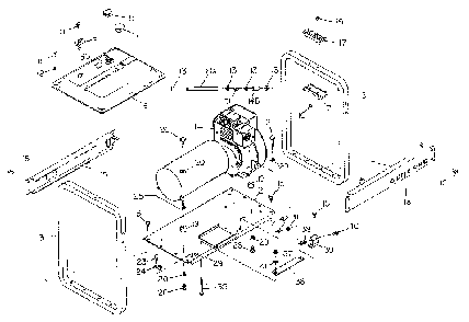 Mounting Base Diagram and Parts List for 8866  Generac Generator