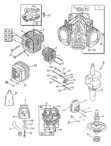 Gn-480 Engine (Part 2) Diagram and Parts List for 9592-3  Generac Generator