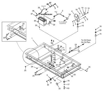Mounting Base Diagram and Parts List for 0049140 (3728577 - 3731061)(2003) Generac Generator