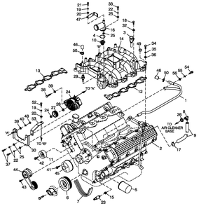 Engine Common Parts L/H Side 4.6l G3 Qt Diagram and Parts List for ST08046AVSN (4699641)(2007) Generac Generator
