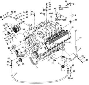 Engine Common Parts L/H Side Diagram and Parts List for CT13068AVAN (1908V27747)(2008) Generac Generator