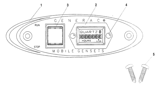 Remote Mounted Start/Stop Panel Diagram and Parts List for 4057-0  Generac Generator