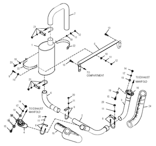 Muffler Diagram and Parts List for 0049920 (3824977 - 4104345)(2007) Generac Generator