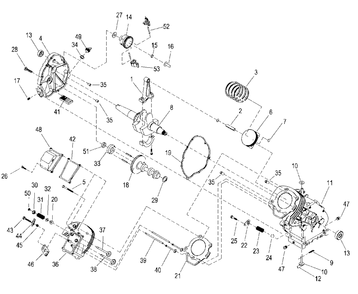 Gh-220 Engine (0h2154) Diagram and Parts List for XP4000 (5491019 - 5777880)(2010) Generac Generator