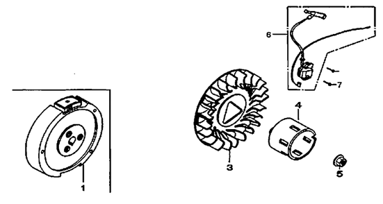 Flywheel Diagram and Parts List for GP5500 (6593910A - 7330563A)(2012) Generac Generator
