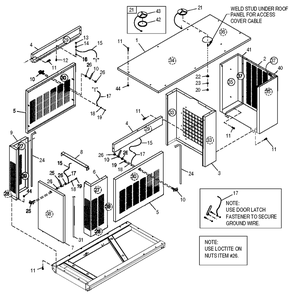 Enclosure Diagram and Parts List for 0050402 (4059474 - 4208341)(2014) Generac Generator