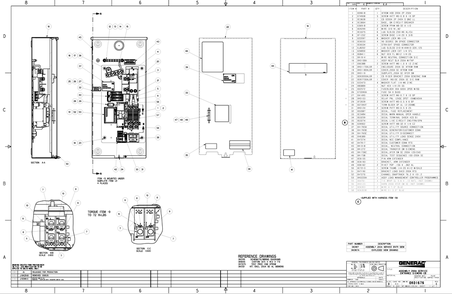 Ev 200a Service Entr Sie Diagram and Parts List for RTSY100A3S (8062954 - 9567681)(2015) Generac Generator