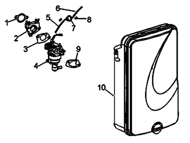 Air Cleaner And Carburetor Diagram and Parts List for 0059763 (9429553A)(2015) Generac Generator