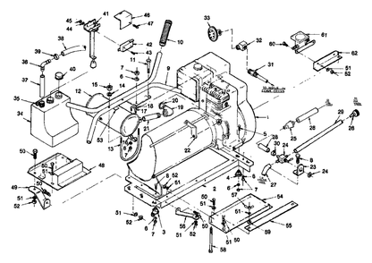 Mounting Base Diagram and Parts List for GE5550XR (8753-0)(8753-0) Generac Generator