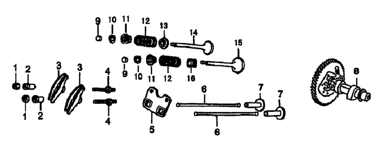 Camshaft Diagram and Parts List for 0057360 (5210769 - 5271450)(2009) Generac Generator