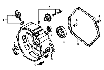 Crankcase Cover 2 Diagram and Parts List for 0064260 (7654562A - 7654563A)(2012) Generac Generator