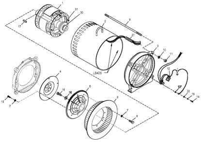 Alternator Diagram and Parts List for 0049900 G26 2014-11-24 3956988 - 412014 Generac Generator
