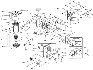 Alternator And Panel Diagram and Parts List for 0919-0 Np-50lpg Generac Generator