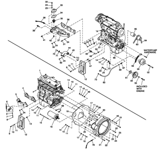 Engine Common Parts 1.5l Cpl Diagram and Parts List for 0052280 (4338592 - 4338602)(2006) Generac Generator