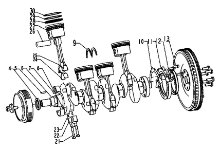Gas Engine Crankshaft Assembly Diagram and Parts List for EG03015GNSX (9690215 - 9690216)(2015) Generac Generator