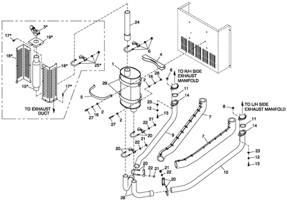Muffler Exhaust Cpl 50kw Diagram and Parts List for ST06030AVSN (4949088 - 4962462)(2008) Generac Generator
