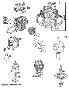 Engine Repair Parts (Part 1) Diagram and Parts List for 9119-1  Generac Generator