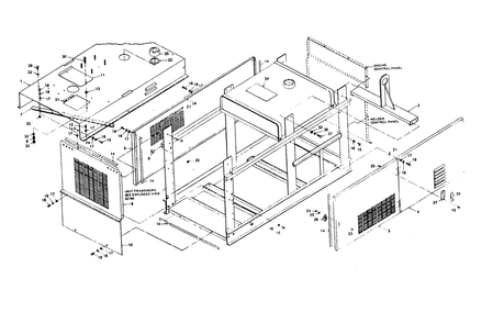 Sheet Metal Diagram and Parts List for 1006-C  Generac Welder
