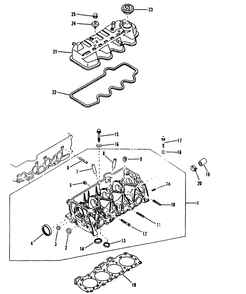 Cylinder Head And Rocker Cover Diagram and Parts List for 9340-2  Generac Generator