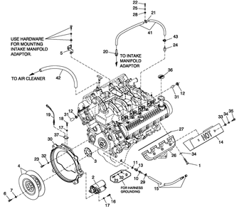 Engine Common Parts R/H Side 5.4l Cpl Diagram and Parts List for CT10054ANSN (0507V21778)(2007) Generac Generator