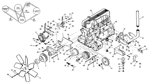 Engine (Part 2) Diagram and Parts List for 8247-4  Generac Welder