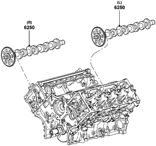 5.4l Gas Engine Camshaft Diagram and Parts List for QT08054ANSNA (5981037 - 5981038)(2010) Generac Generator